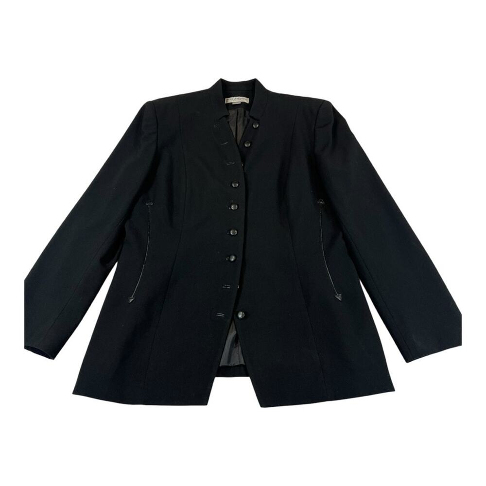 Vintage JOHN MEYER OF NORWICH Mandarin Collar Longline Blazer Dark Academia